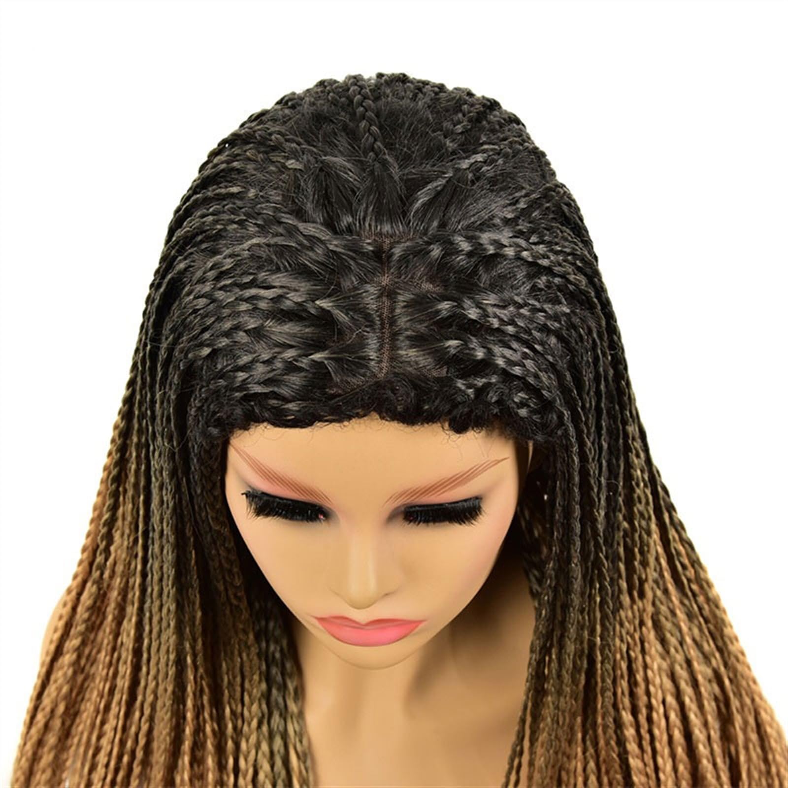 Peruka damska Peruki dla Afro czarnych kobiet długie proste syntetyczne warkocze plecione w pudełku peruki 26 ''wysokiej jakości syntetyczne warkocze Twist Peruki ludzkie(Headband 1B-27)
