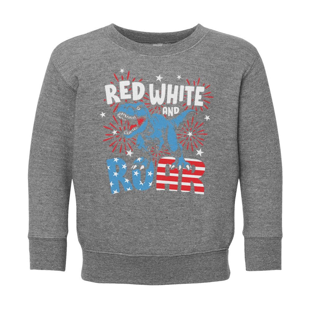 Red White and Roar Kids Sweatshirt Toddler 2T Granite Heather