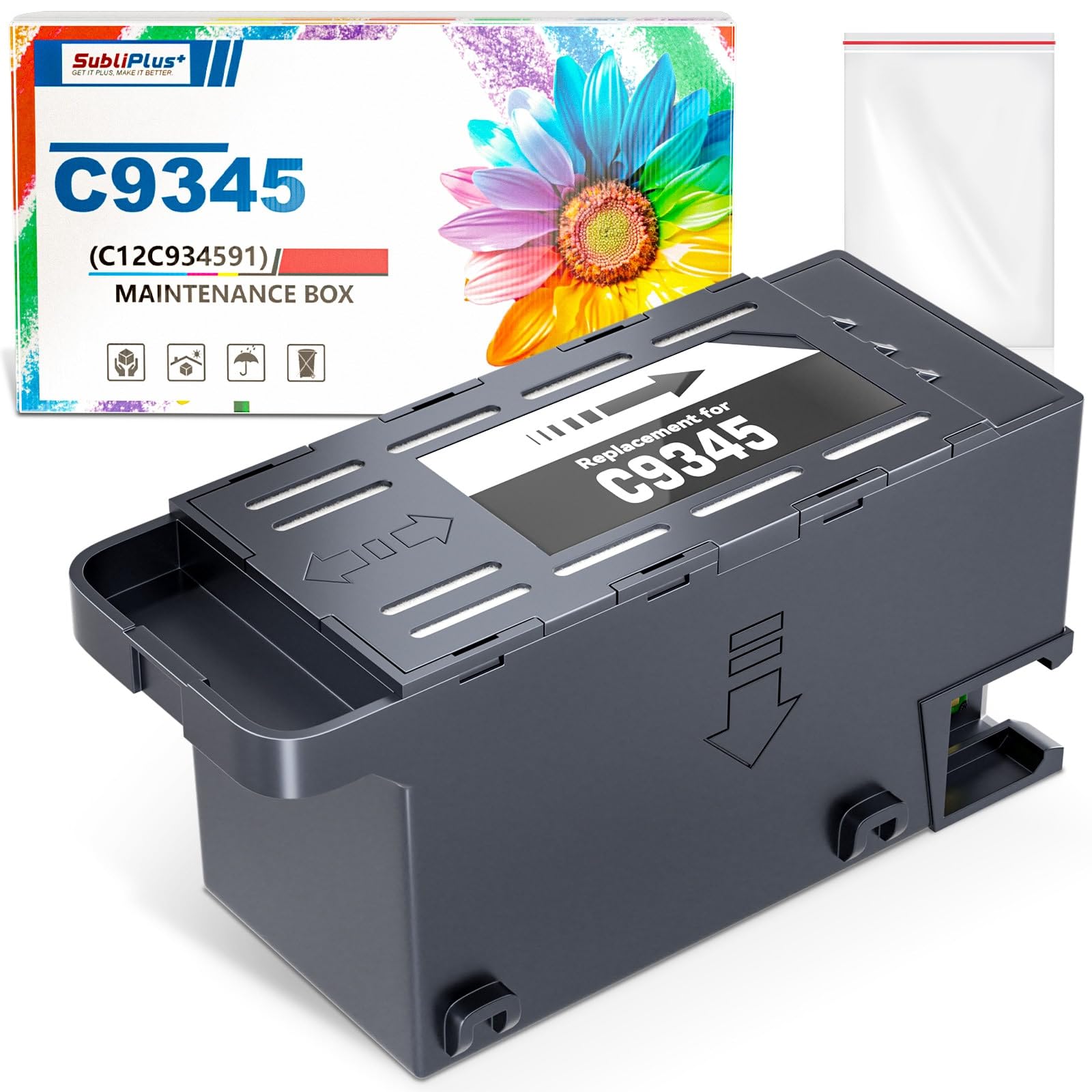 C9345 C12C934591 - Caja de mantenimiento de tinta compatible con Epson C9345 caja de mantenimiento para ET-8550 WF-7310 WF-7830 WF-7840 ET-8500 ET-18100 ET-16600 ET-5850 ET-5850 ET-550 800 E.