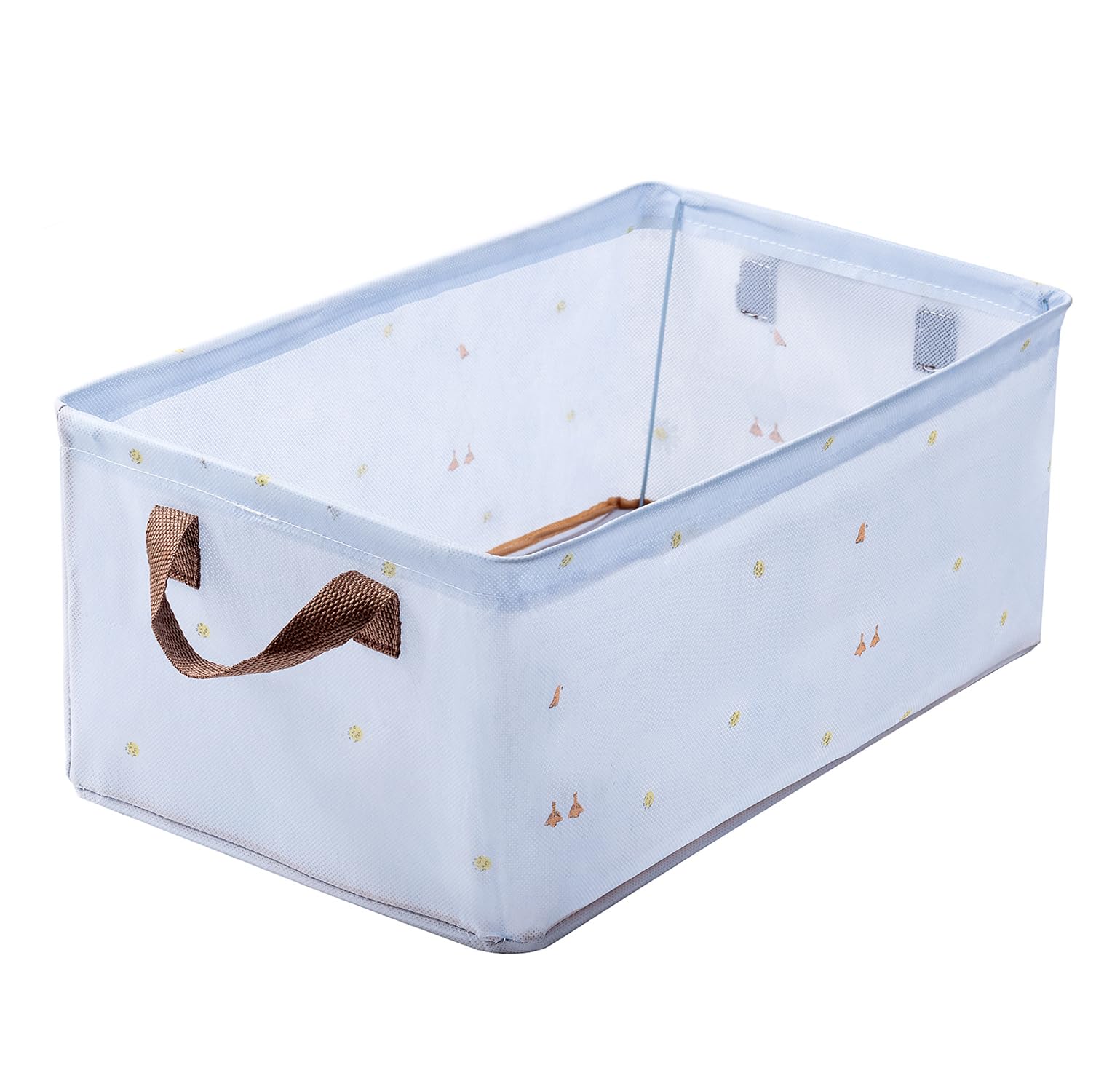 House of Quirk 1pcs Store Wardrobe Organizer For Clothes With Metal Fram Foldable Storage Box, Clothing Storage Boxes For Pants, Shirt, Sweaters, Jeans, Socks (Blue Duck)