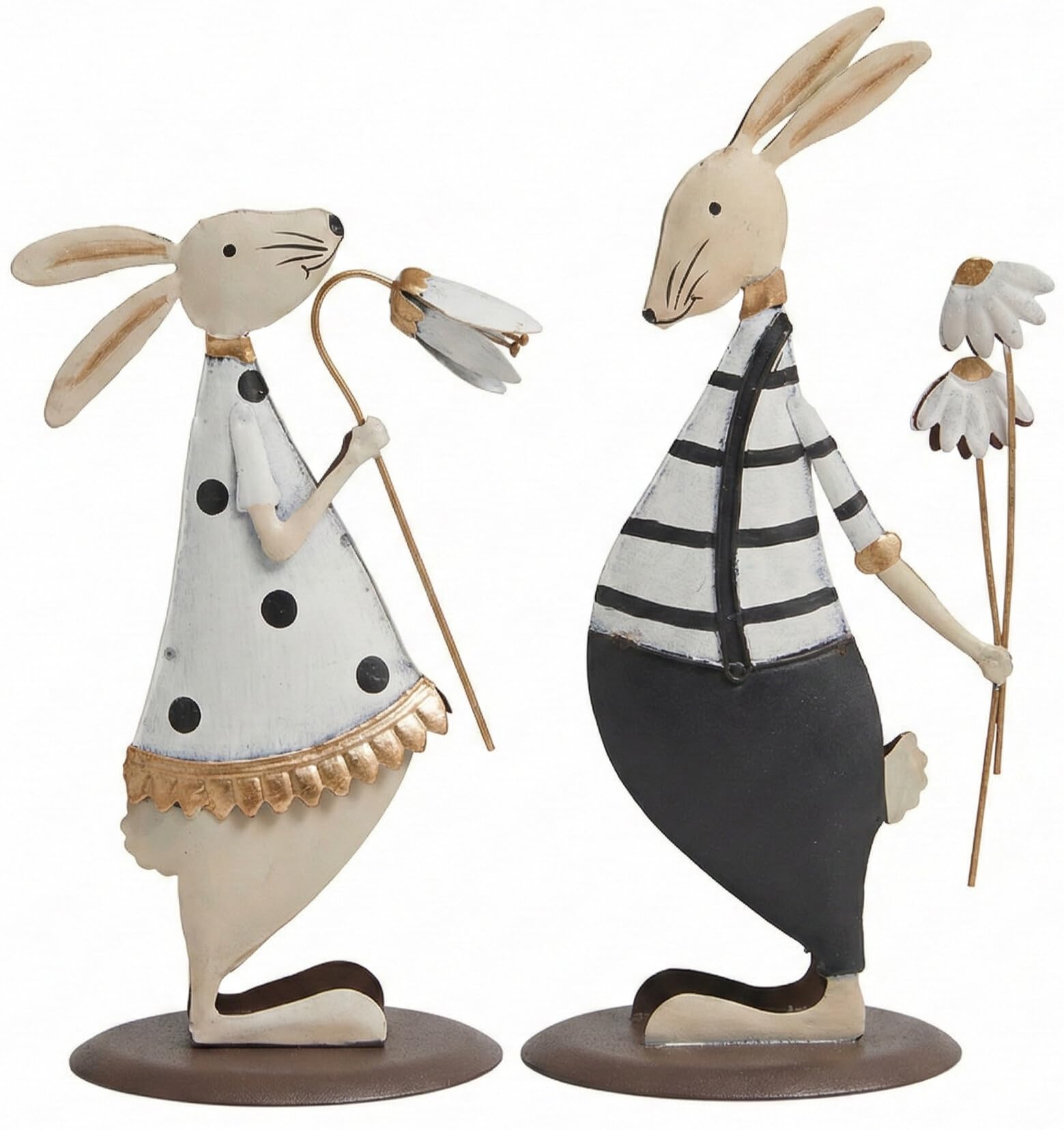 Khevga Black Easter Decoration Easter Bunny Decorative Metal Set Of 2 (Black)