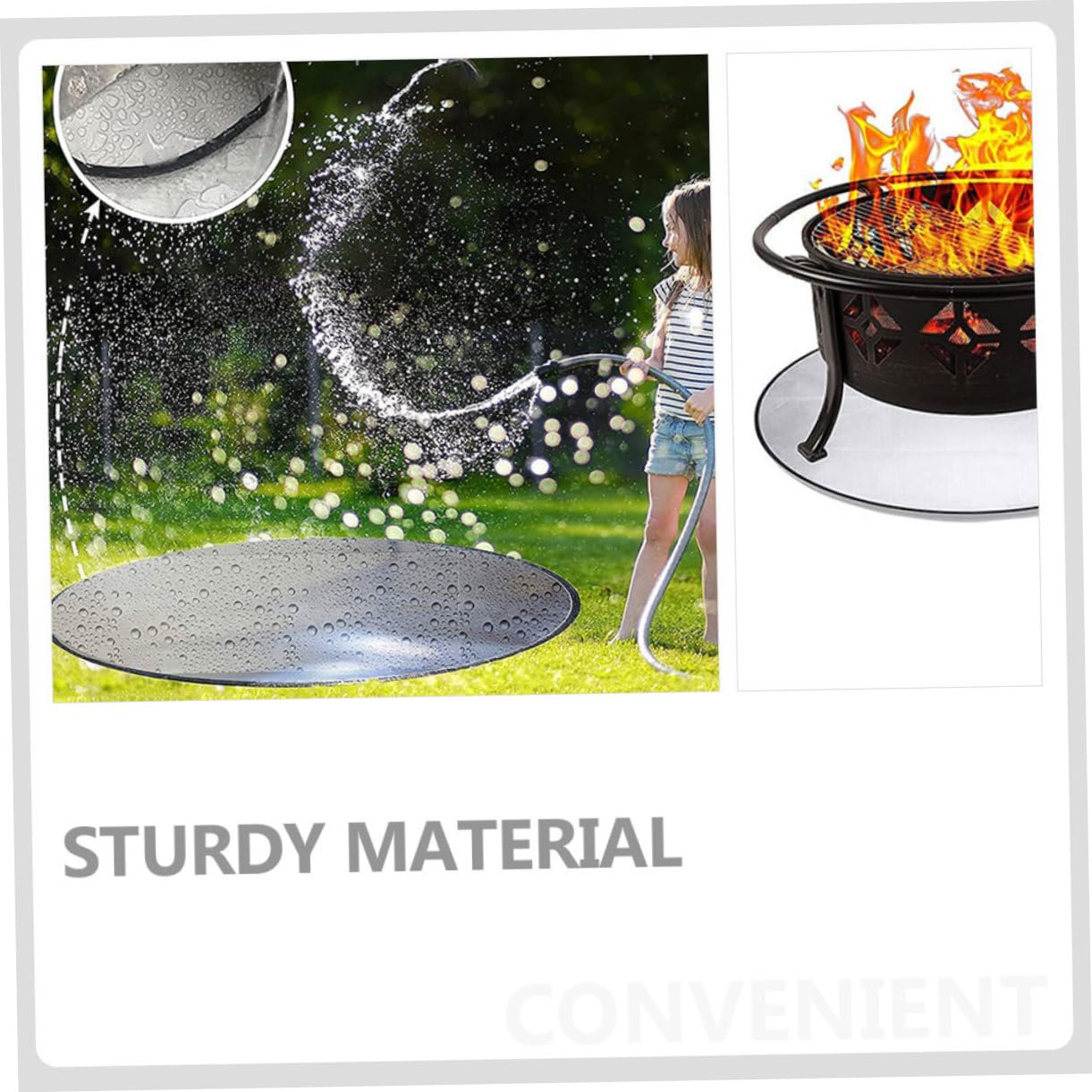 ABOOFAN Tapis De Foyer Déflecteur De Chaleur pour Terrasse Barbecue Et Gazon Tapis De Protection Isolant Extérieur