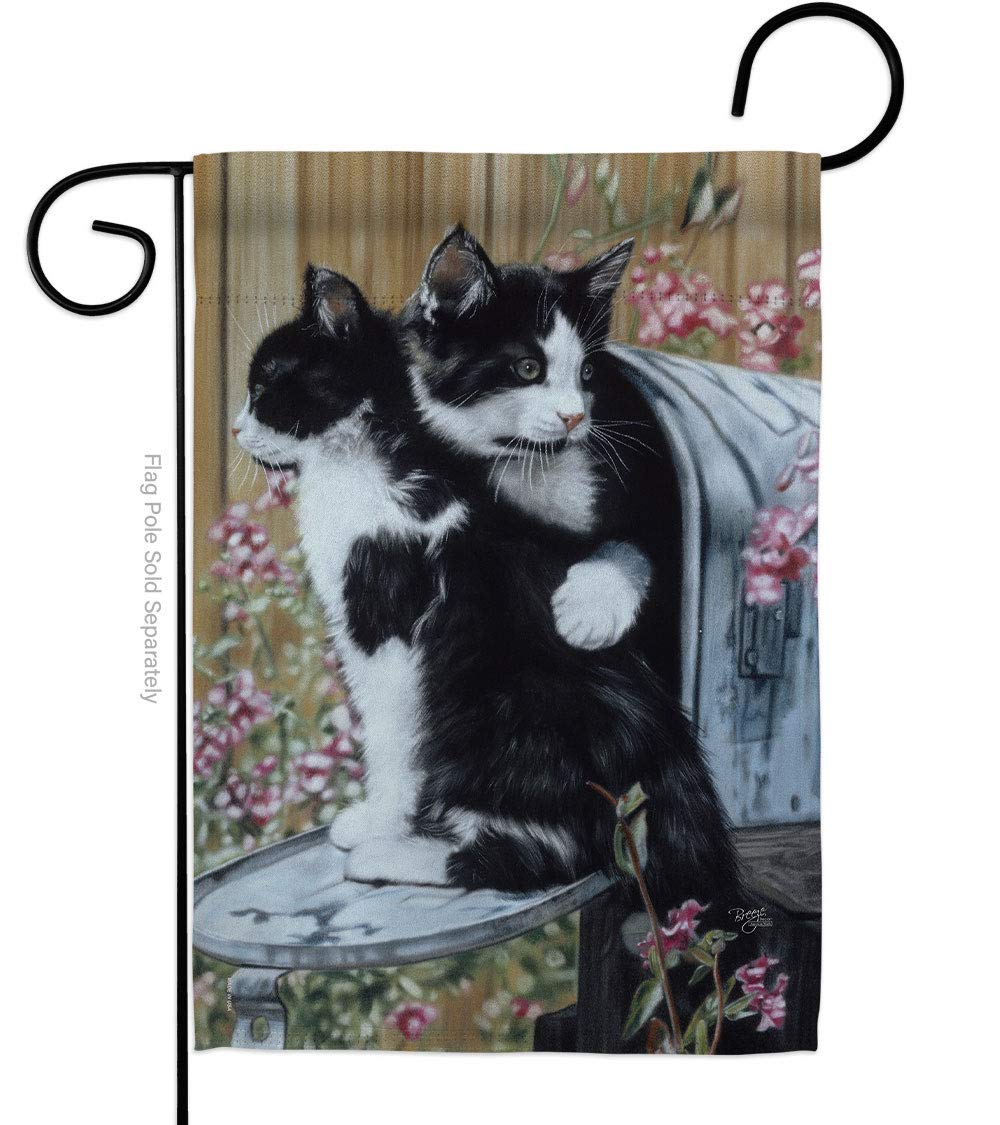 Breeze Decor G160079-BO Tuxedo Cat Nature Pets Decorative Vertical, Garden Flag 13