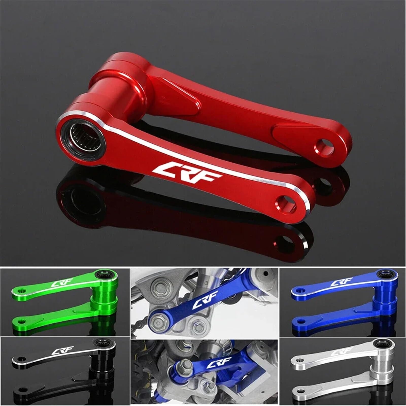 Biellette de suspension arrière réglable avec logo CRF, compatible avec CRF250X 04-17, CRF250R 04-09, CRF450X 05-17, CRF450R 02-08(CRF LOGO RED)