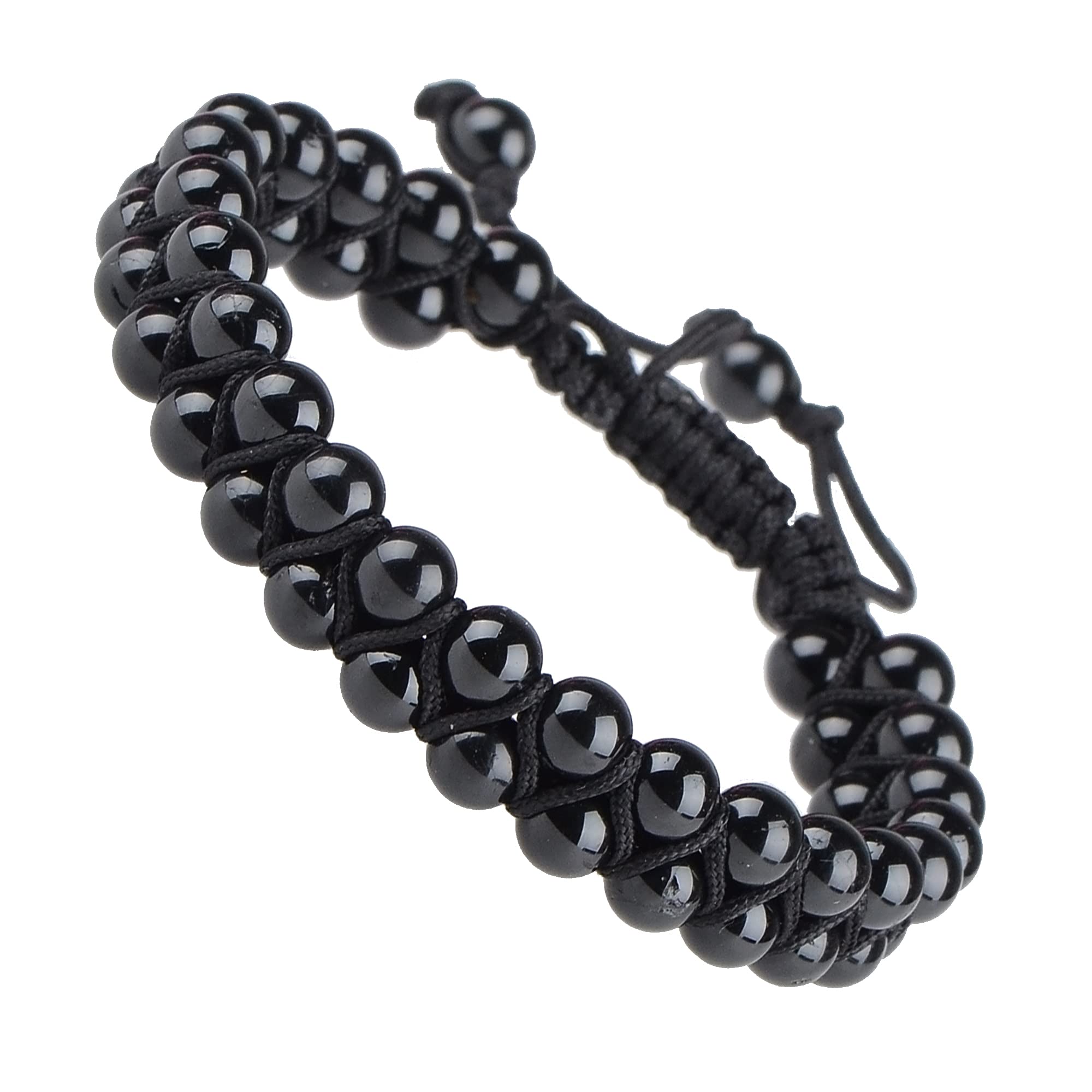 MASSIVE BEADSNatural Chakra Healing Power Crystals Macrame Bracelet Yoga Double Layer Stone Beads Gemstone Meditation Relax Anxiety Bangle for Unisex Women Men