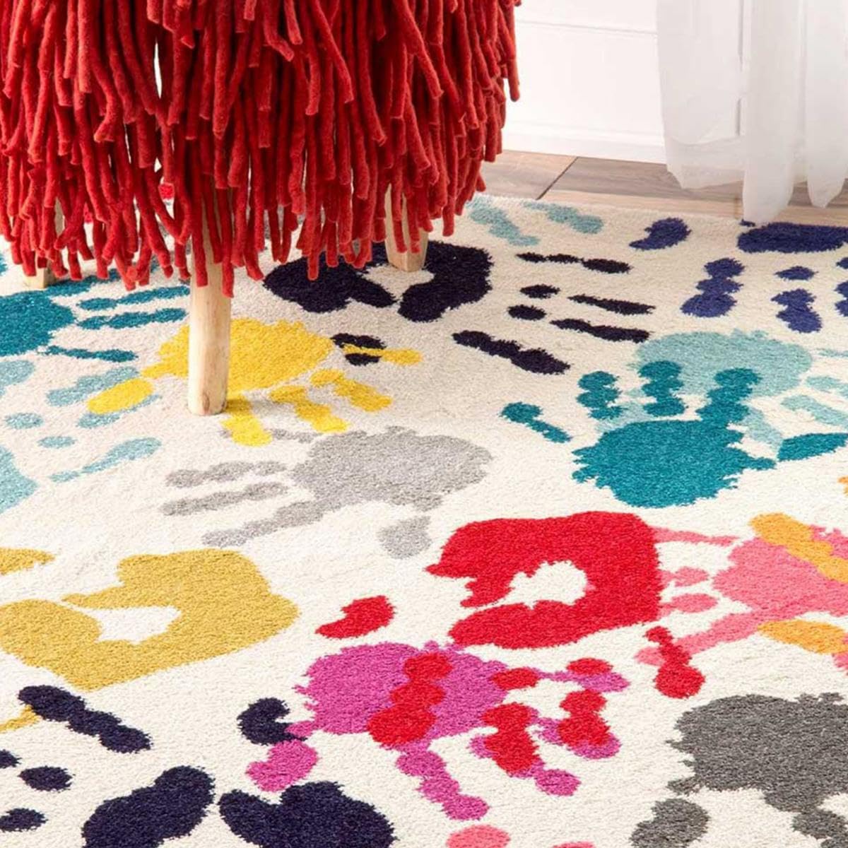 1A2T - Tapis Enfant 120x170cm, Tapis Chambre Tapis Multicolore, Tapis Rectangulaire, 2619