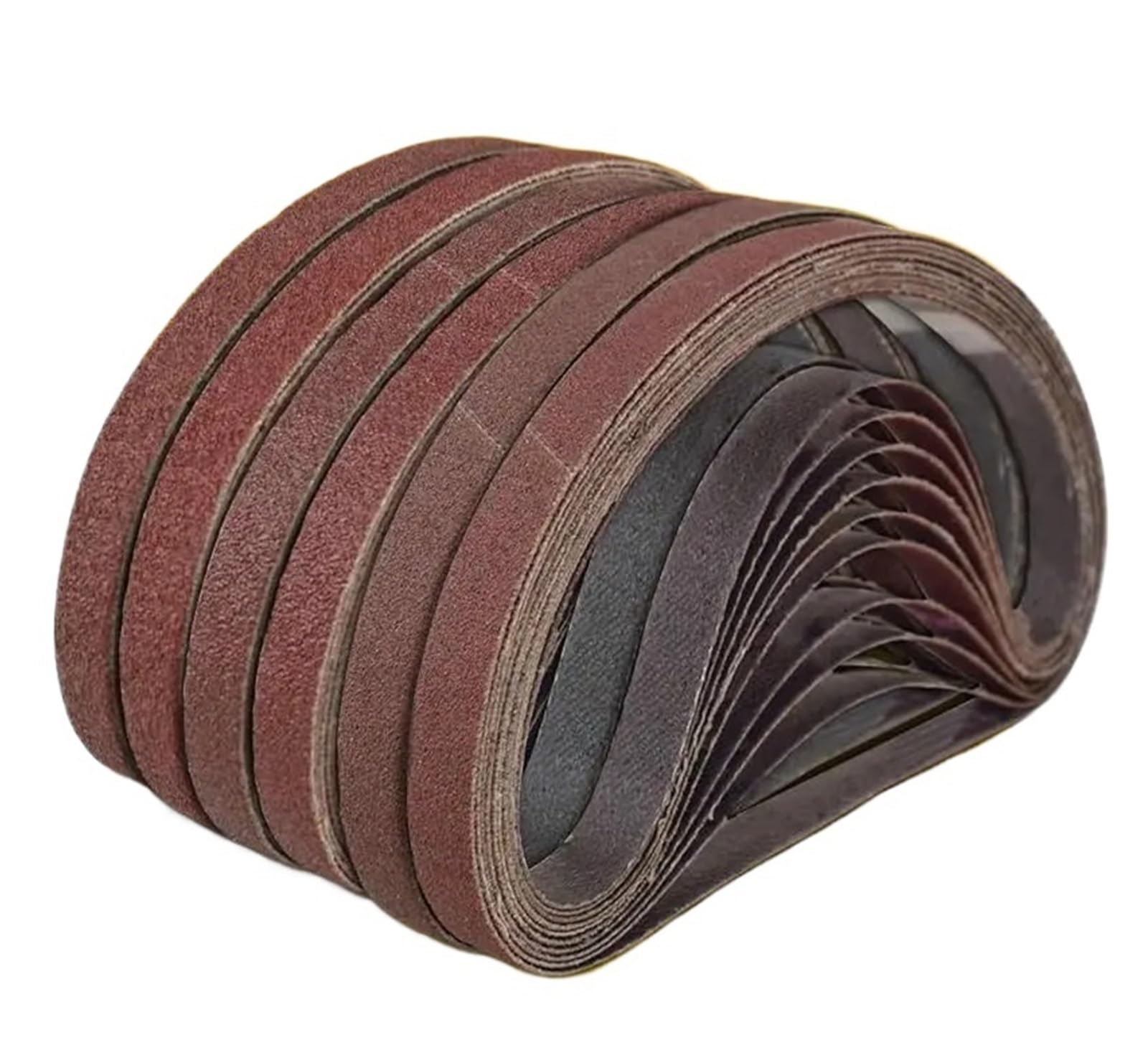 Schleifbänder 1/2 x 18 Zoll Schleifbandset, 60-teilige Packung (40/60/80/120/150/240 Stück, je 10 Streifen), Aluminiumoxid-Schleifband, geeignet für