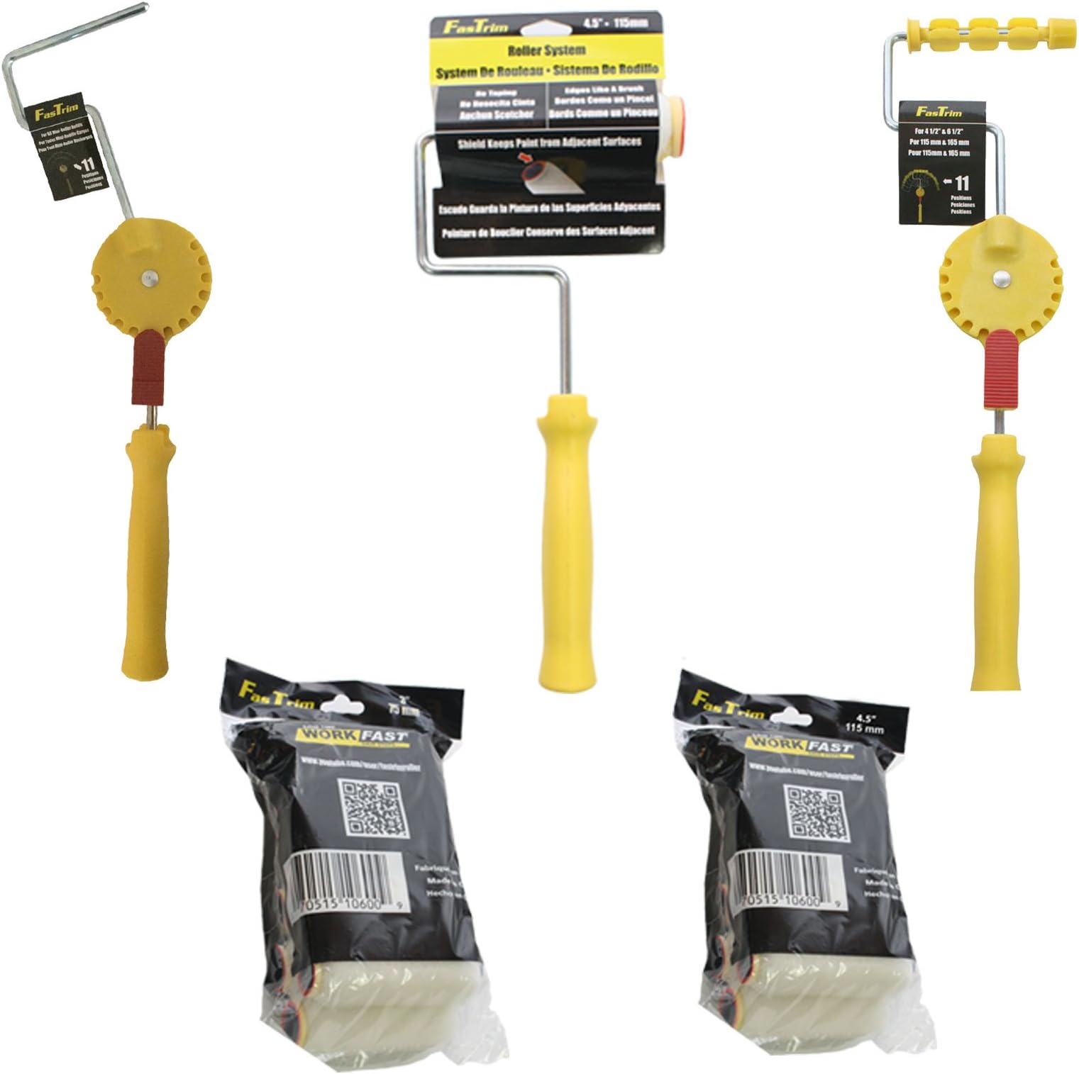 FasTrim Paint Roller, Edger, Advance Pro Kit, 24 Piece, 11 Position Adjustable Handle, 10mm Fiber Roller Cover