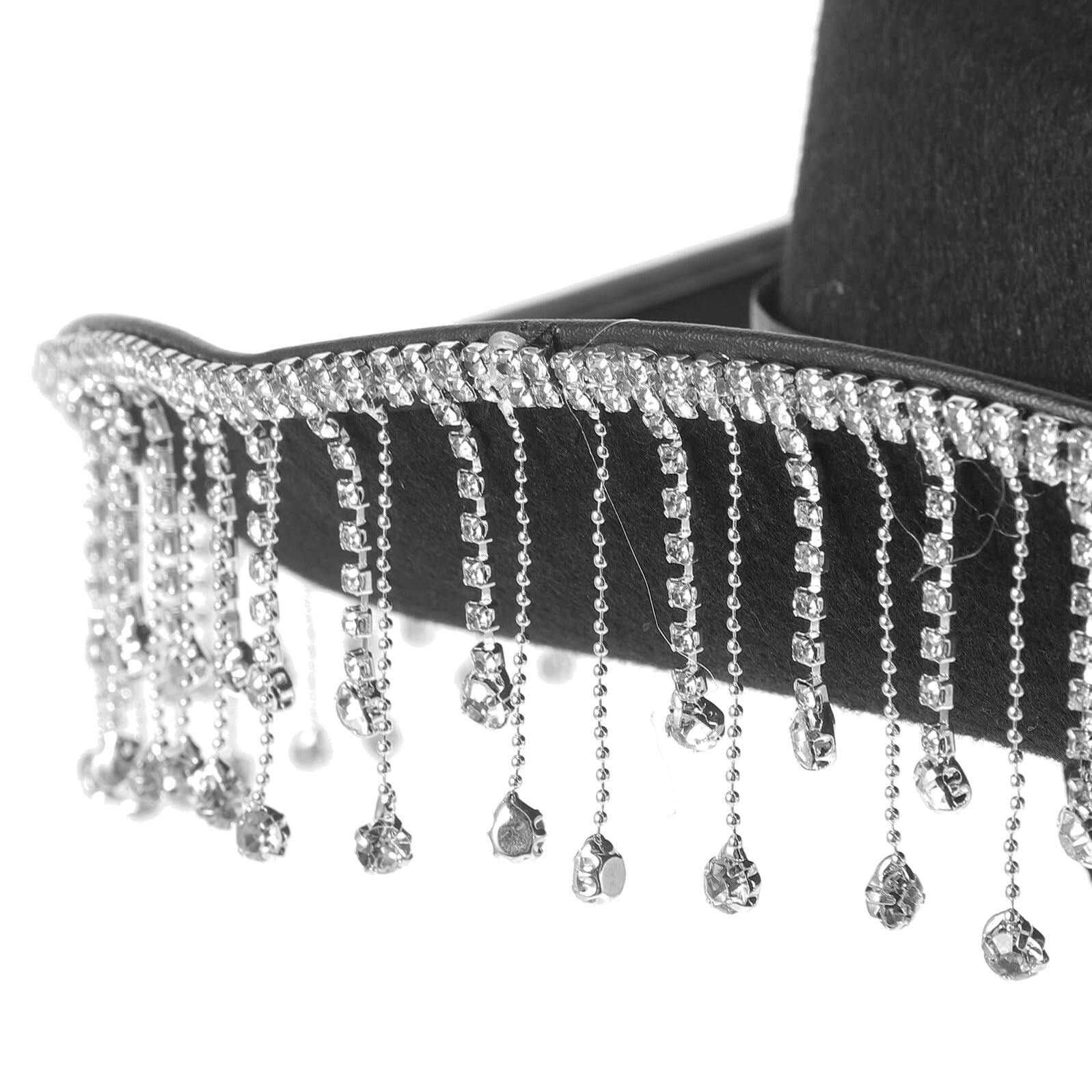 UPKOCH Sombrero estilo vaquero para mujer negro con borlas y pedrería diseño western para boda y fiestas sombrero transpirable de tela ligero y cómodo accesorio juvenil para eventos