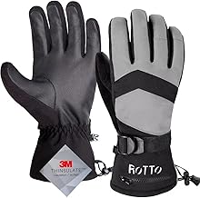 ROTTO FLYING TERN Men's Women's Winter Gloves Thermal and Waterproof 3M Thinsulate for Skiing Snowboarding Skating Winter Sports