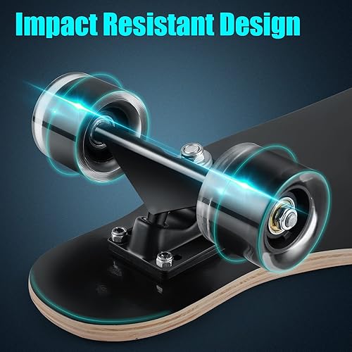 Miniatura 4 de Caroma Longboard Skateboard para principiantes tablas de patinaje cóncavas Pro Complete de 31 pulgadas con cubierta de arce de 8 capas y rodamiento