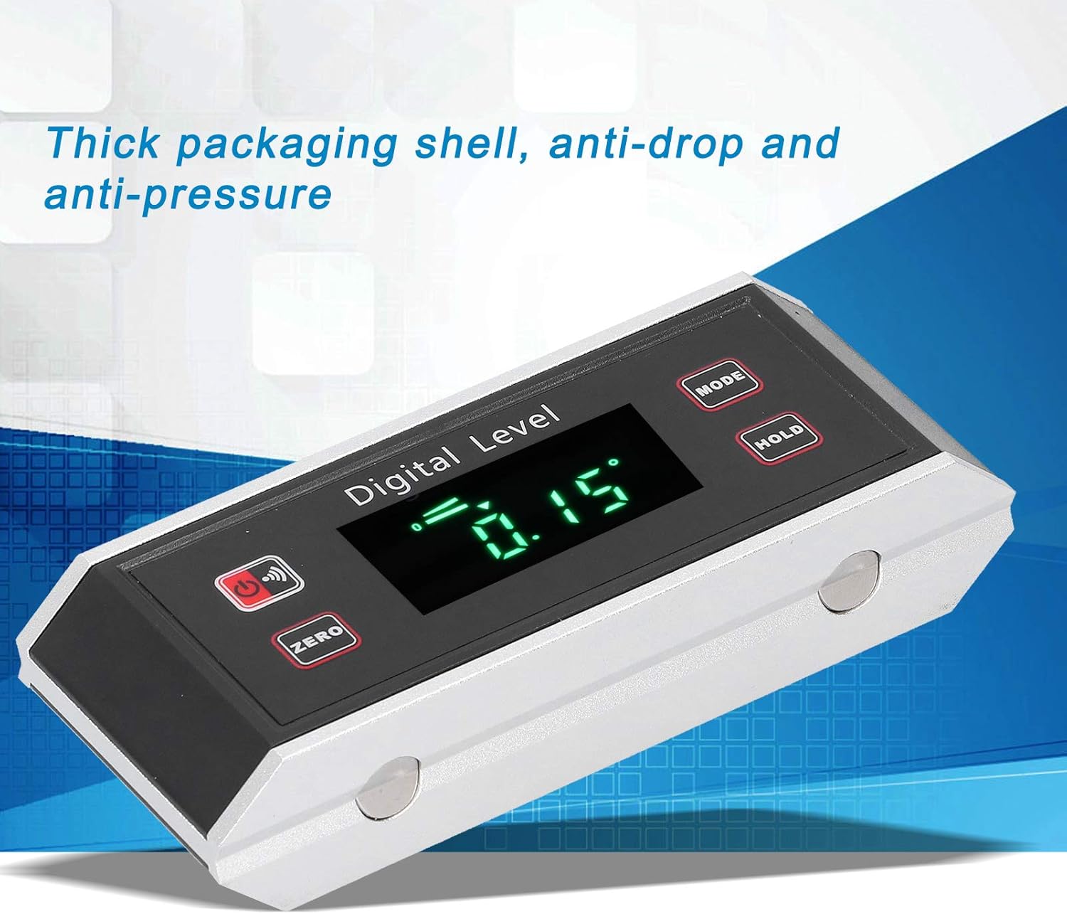 Fafeicy Digital Level Stainless Steel Protractor Accurate Measurement 360-Degree Inclinometer for Construction Work