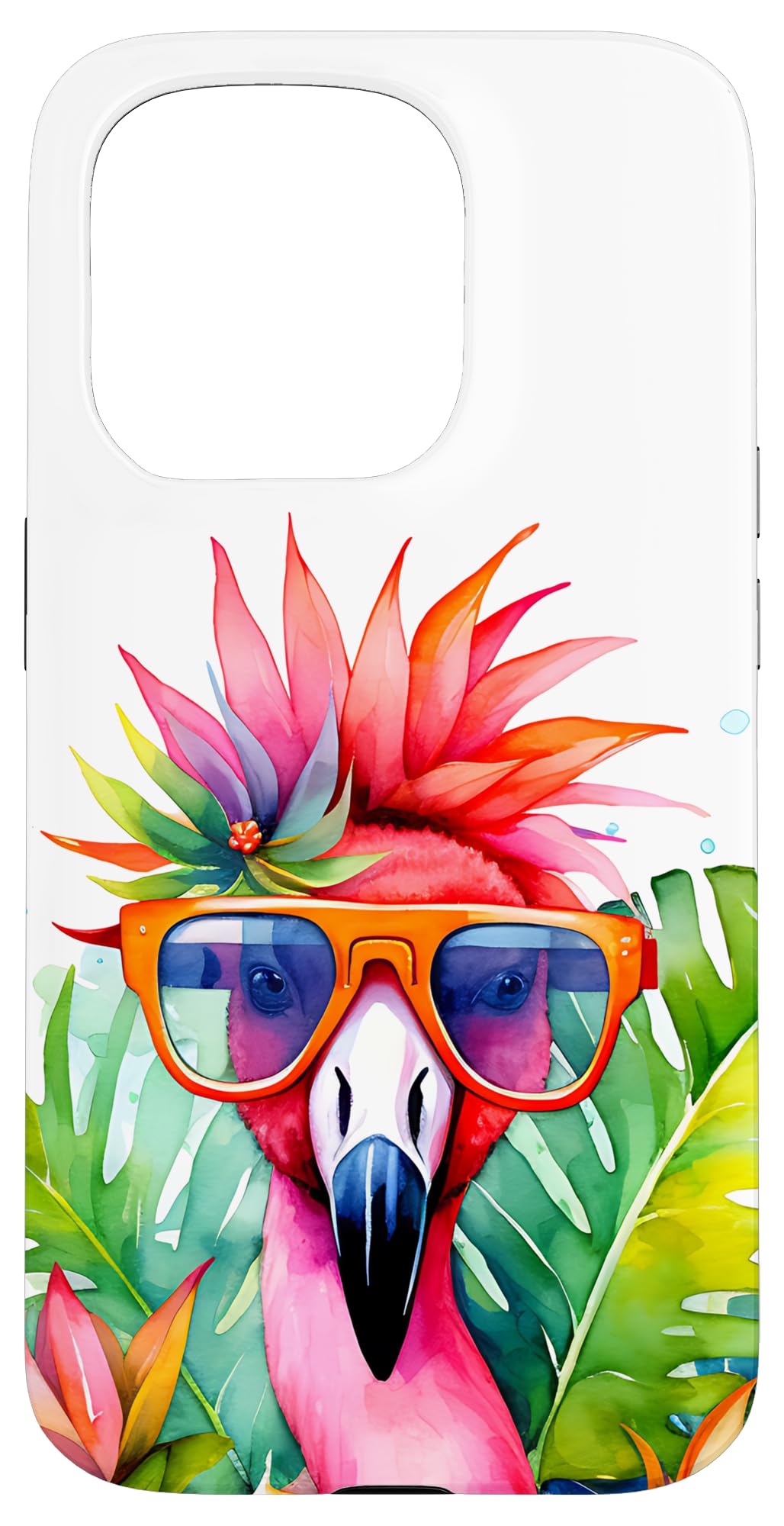 Pink Flamingo Party Tropical Bird with Sunglasses Holiday Case for iPhone 15 Pro