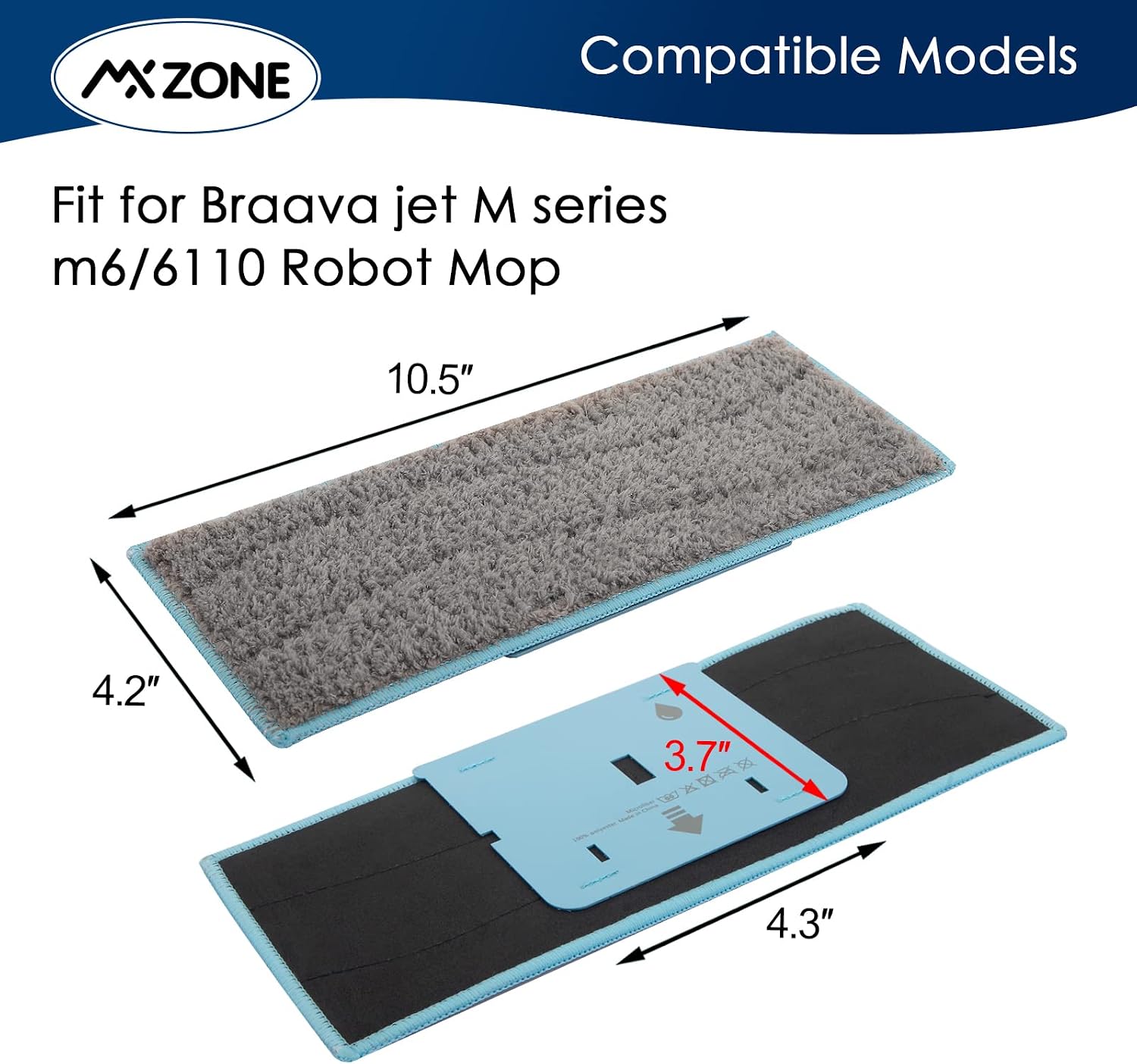 MXZONE Wet Mopping Pads Compatible for iRobot Braava Jet m6 (6110) (6012) (6112) Ultimate Robot Mop, Brava Roomba mop Pads for iRobot Braava Jet m6 Cleaning Solution (6 Pack)