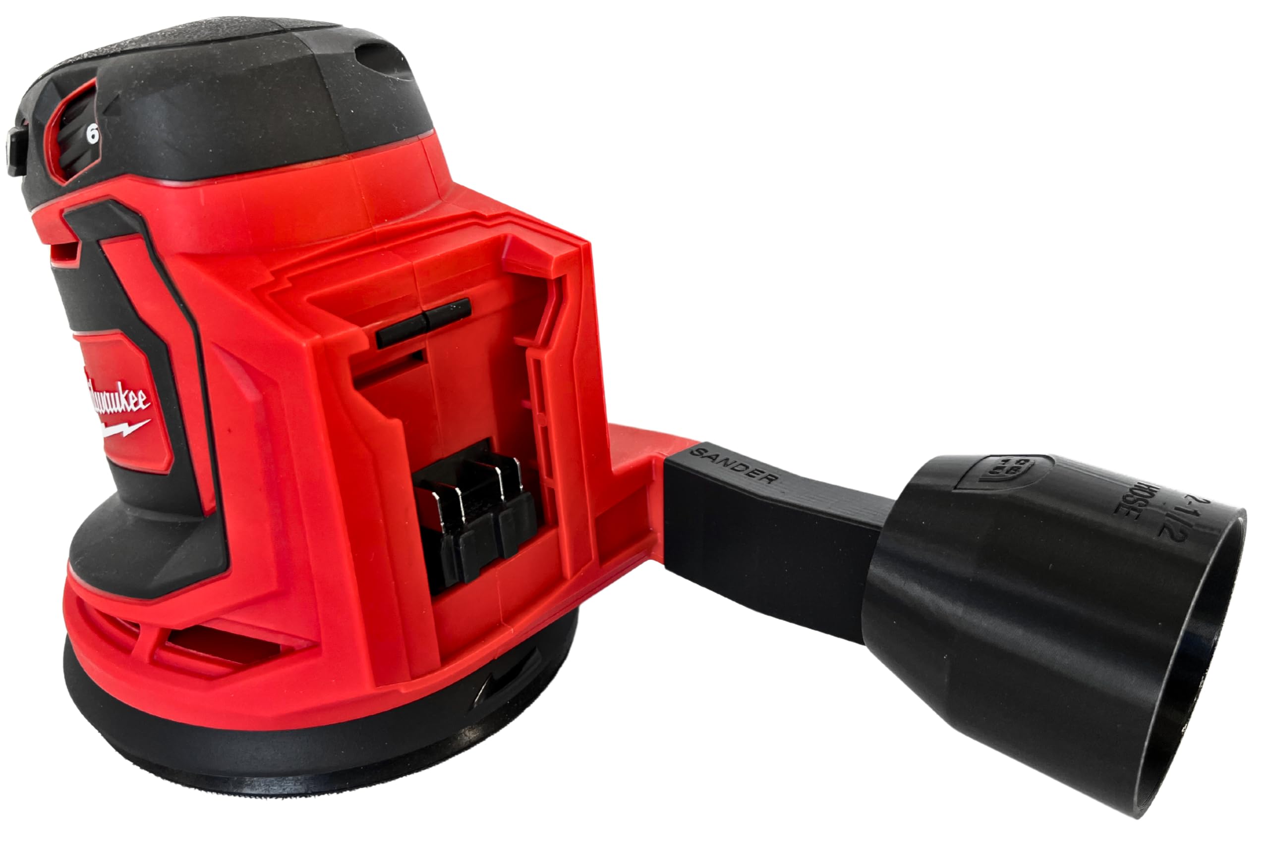 1058 Designs - Sander Vacuum Adapter for MILWAUKEE Sanders - Shop Vac Attachment Reducer for Dust Collection Hose (2-1/2")