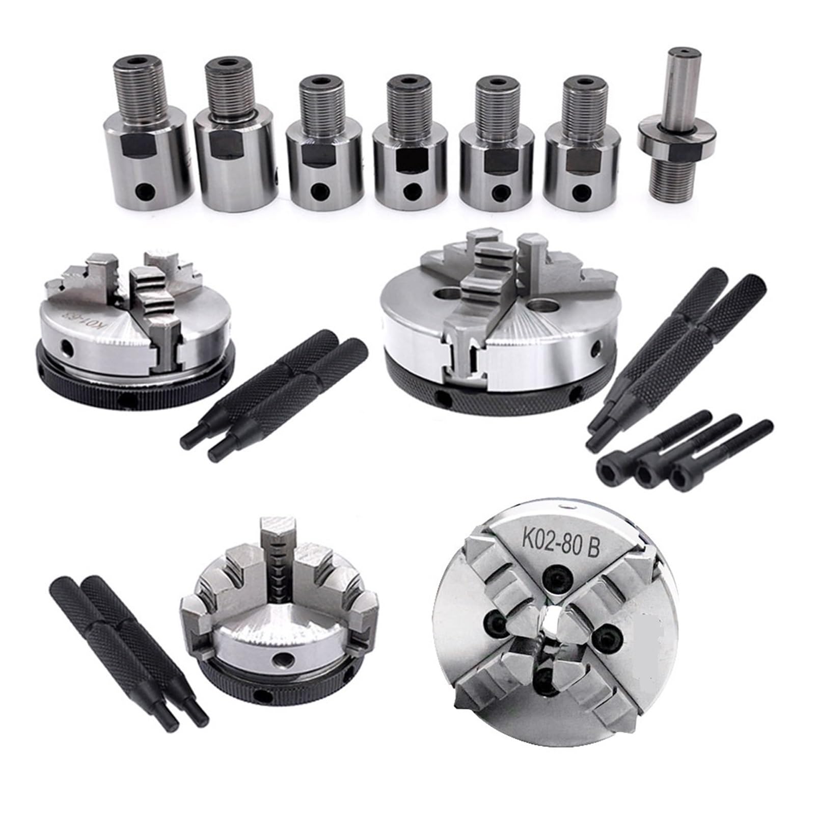 Uchwyt Tokarski, K01-50 uchwyt tokarski 3 szczęki 4 M14*1 korbowód K01-63 80 K02-50 63 80B samocentrujący Mini DIY Metal do narzędzi tokarki drewna(K01-50)