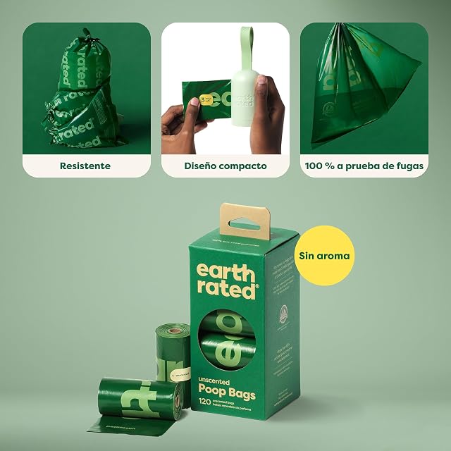 Foto 2 de 7 de Earth Rated - Recambio de bolsas Earth Rated para perros 8 rollos sin perfume