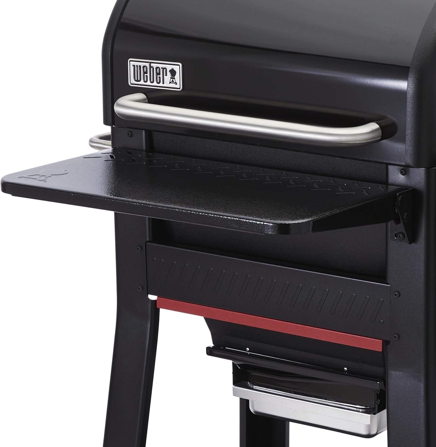 Weber Searwood 600 Pellet Folding Front Table, 24" – Steel Front Shelf Adds 280+ sq in Workspace & Holds 30 lb