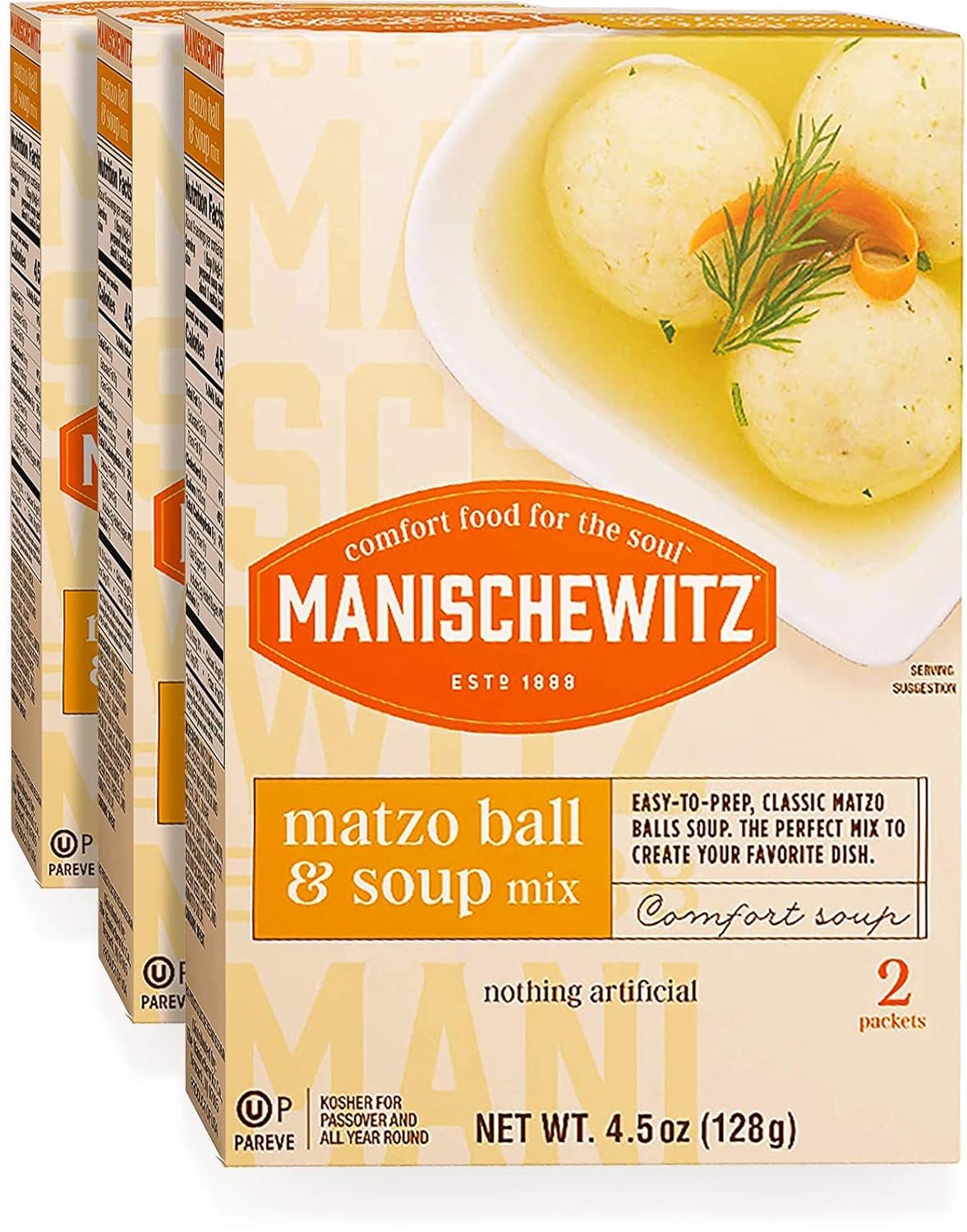 Manischewitz Matzo Ball and Soup Mix, 4.5 oz (Pack of 3