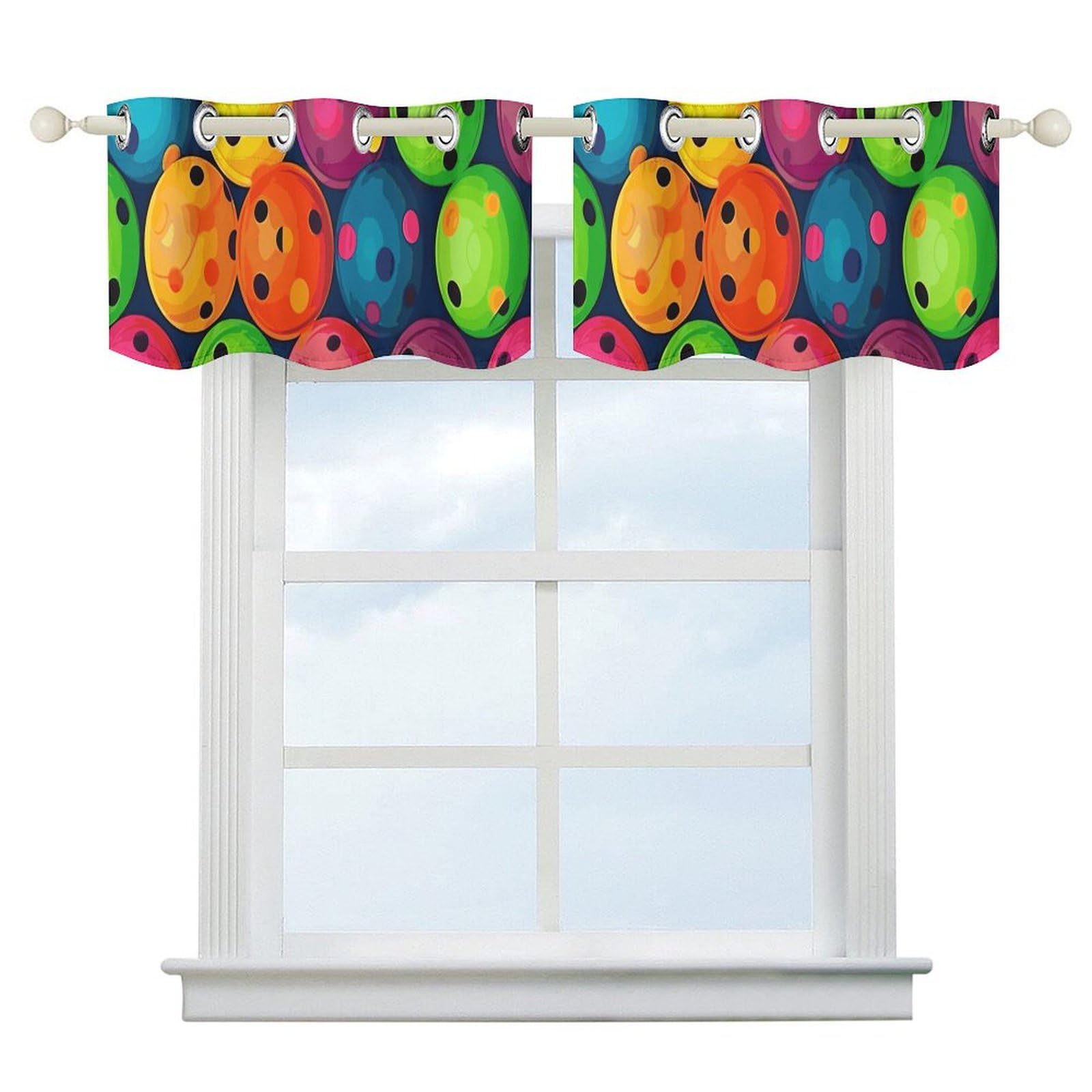 Rideaux occultants motif boules colorées lot de 2 isolants thermiques