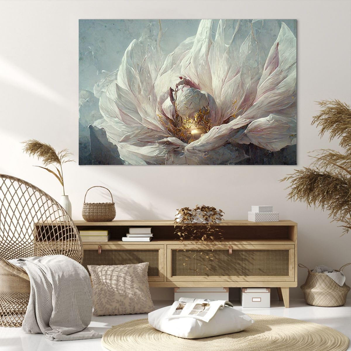 Moderne Impression Sur Toile Fleur Rue Maison Image Tableau Decoration Murale 70x50cm Deco Cadre Décoration Salon