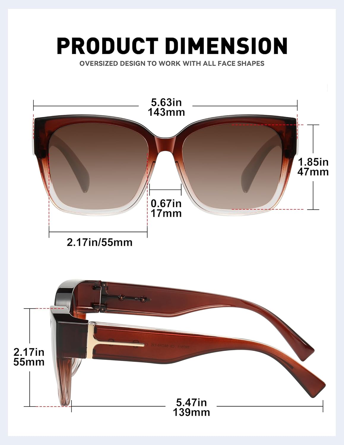 MEETSUN Oversized Fit Over Glasses Sunglasses for Women Men Large Trendy Polarized Sunglasses for Driving UV Protection - Image 3