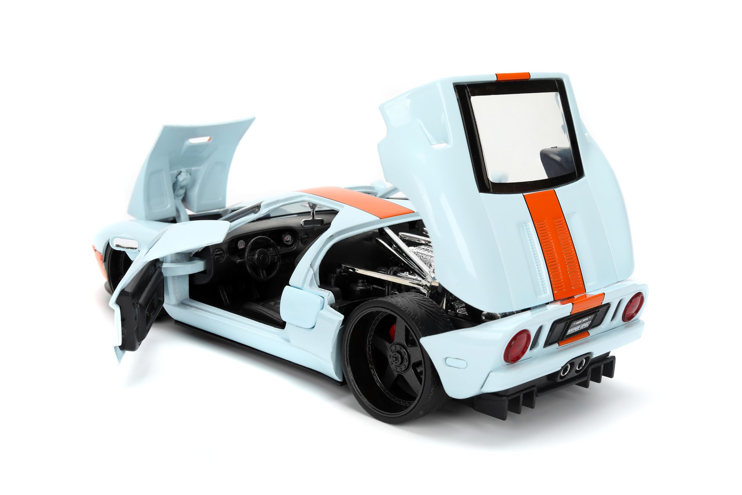 Jada Toys Hyper-Spec 1:24 2005 Ford GT Gulf Die-cast Car – Opening