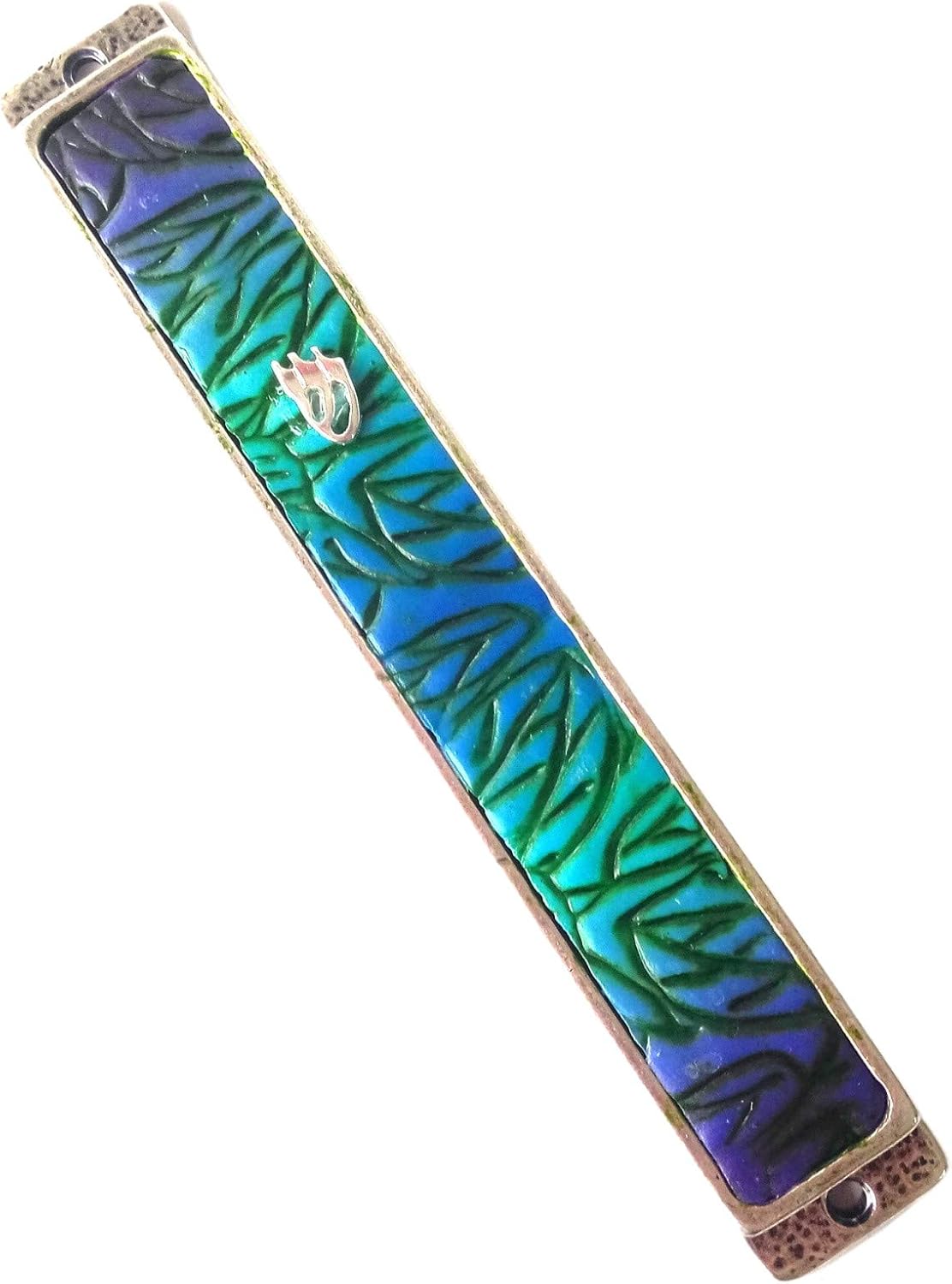 Mezuzah Case, Handmade Judaica Art by Israeli artist, perfect as wedding and Bar Mitzvah Gift