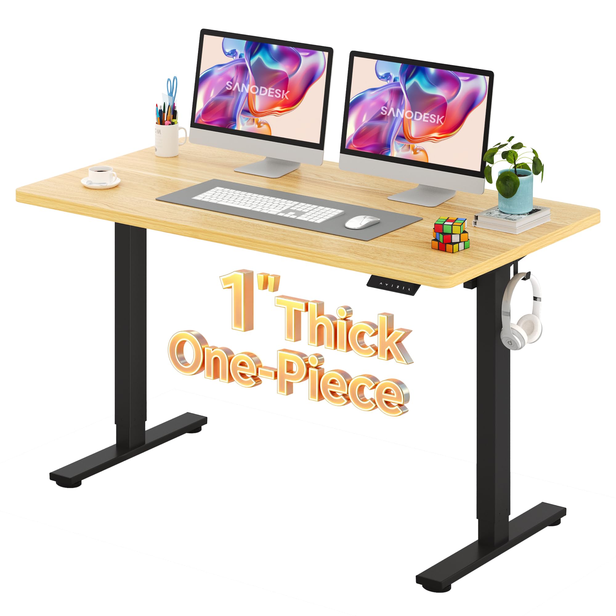 SANODESK One-Piece 1'' Thick Height Adjustable Standing Desk 55''x28''