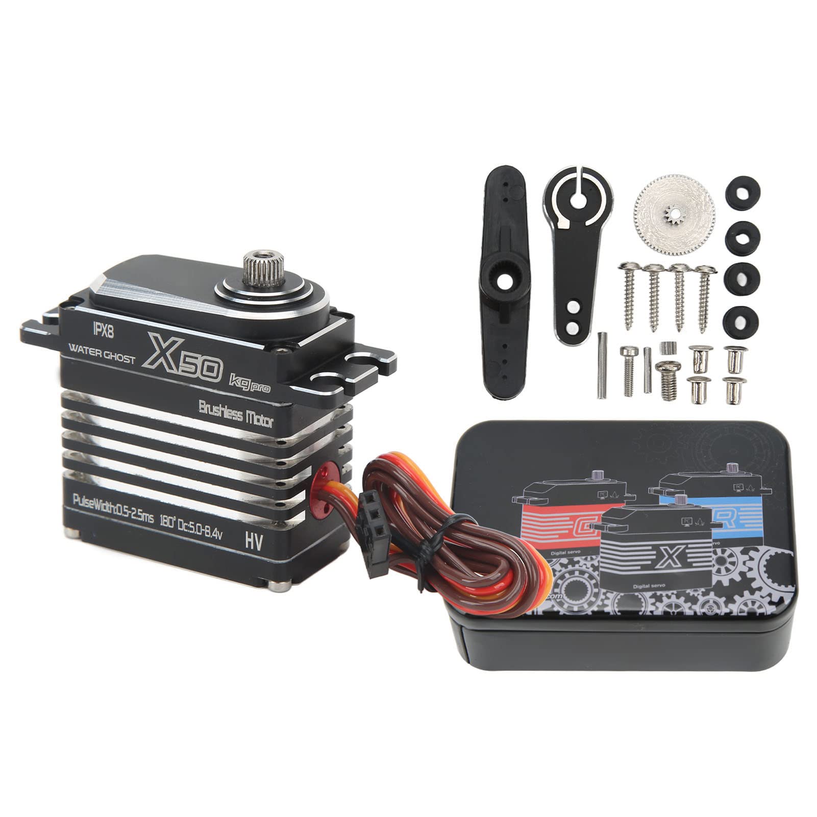 Servo digitale RC , servocomando per auto RC multiuso con ingranaggi precisi ad alta velocità IPx8 per auto RC 1/8 1/10