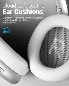 Wentronic Y01 Wireless Over Ear Headphones, Noise Canceling Bluetooth 5.3 Headphones with Microphones,Hi-Res Audio,48H Playtime,Foldable,Breathable Soft Earpads for iOS/Android/Samsung/PC-Silver