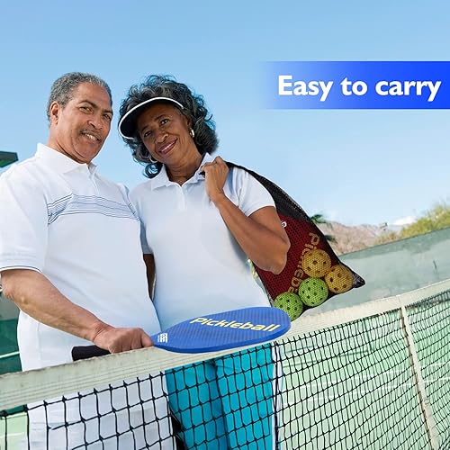 Miniatura 7 de GSE Games & Sports Expert Juego de palas de pickleball con raquetas ligeras de pickleball y bolas de pepinillo para interiores y exteriores y bolsa