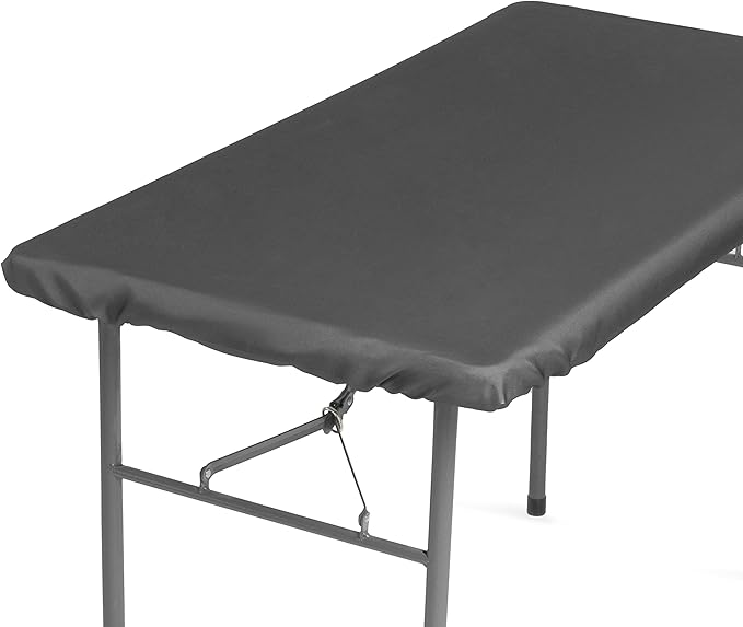 Signature Home 4ft Fitted Tablecloth Rectangle Grey Table Cover Table Cloth Fitted Table