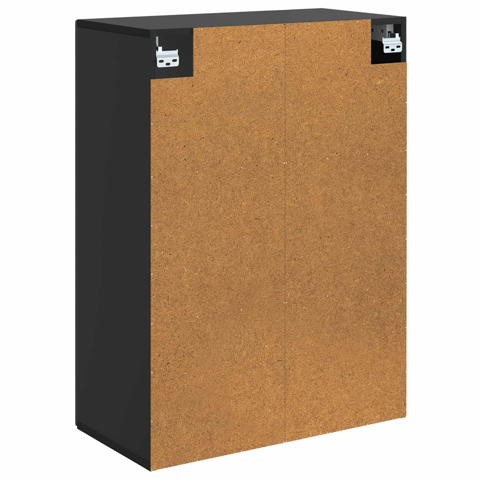 Armadio da parete in legno nero, 66 x 34,5 x 90 cm, 2 ante con serratura, per ufficio, soggiorno, corridoio, spazio e ordine