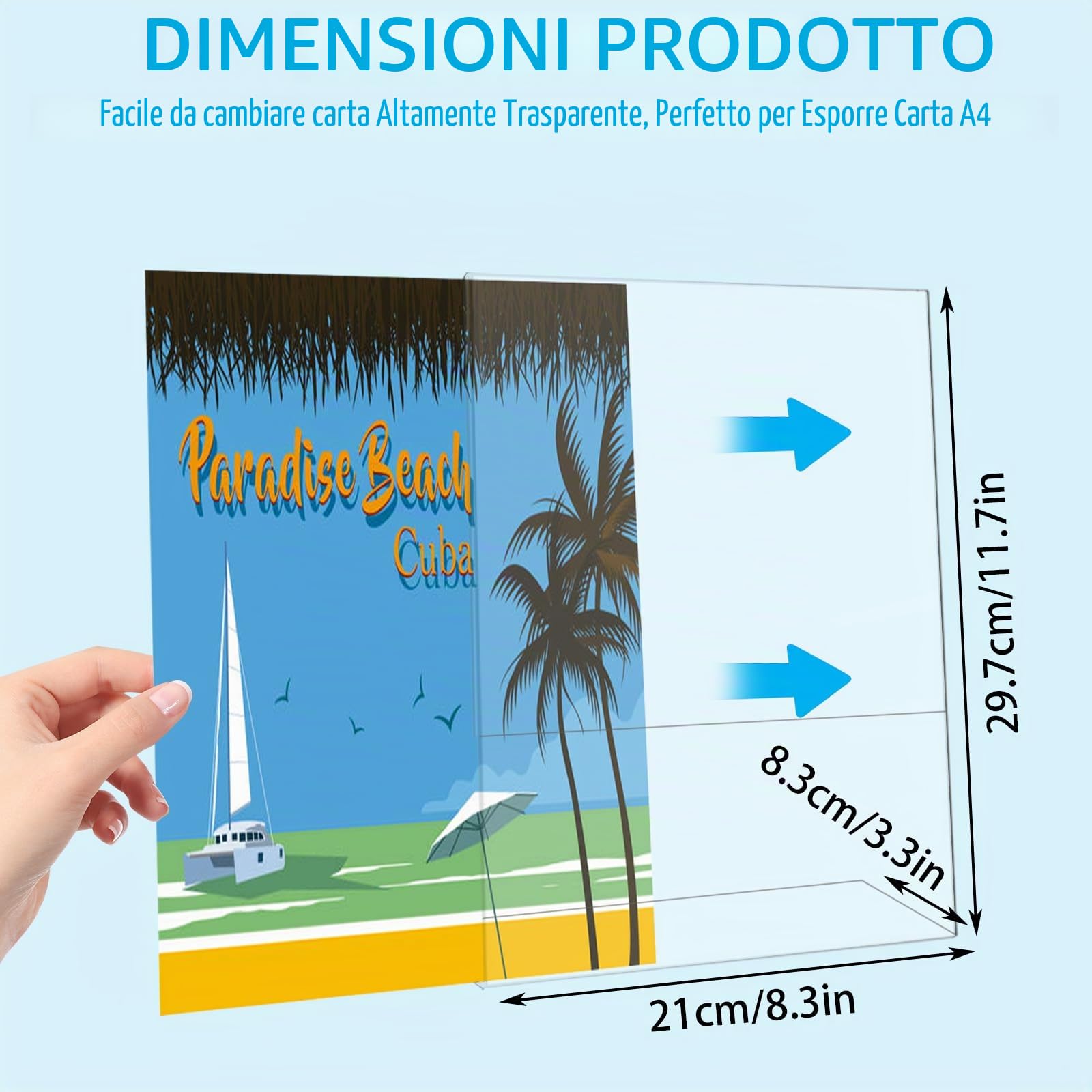JMIATRY 10 Pezzi Porta Menu Da Tavolo A4, Portacartello In Acrilico Con Retro Angolato A4, Cavalieri Da Tavolo Per Cartelli, Brochure, Volantini, Menu - 210x297MM