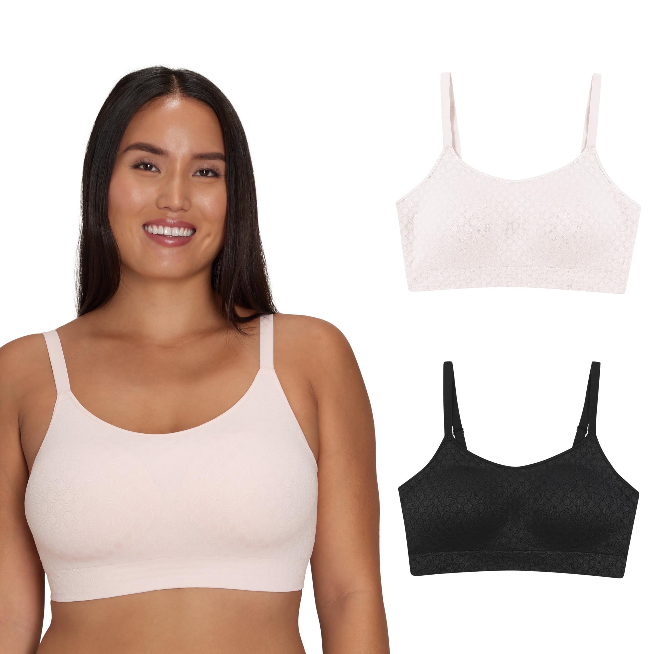 PLAYTEXWomen's Wireless Bra 4P31 2-Pack, Smoothing Full-Coverage Bras, Sizes S-3X+