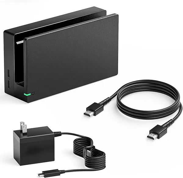 TV Dock Station for Switch, 3 in 1 Replacement for Switch Ddocking Station Set with IC Module/AC Charger/HDMI Cable Accessories, for 1080P HD Output and Console Charging
