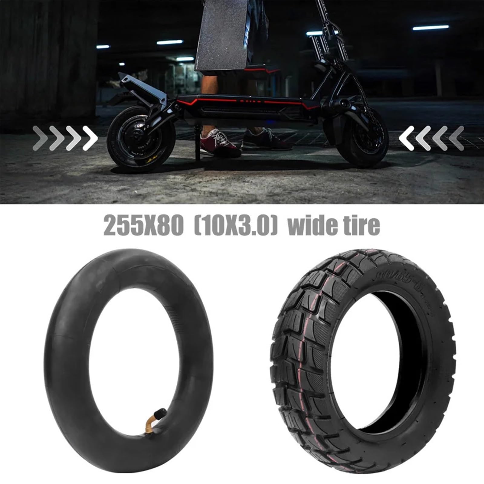 Camera d'Aria Monopattino Elettrico Pneumatico Esterno con Camera d'Aria 10x3.0 for Monopattino Elettrico(10 inch Tyre)