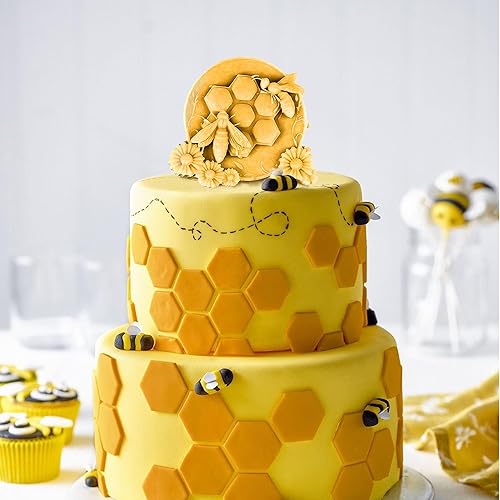 Miniatura 7 de Molde de silicona de abeja para fondant de panal y girasol, para decoración de pasteles, cupcakes, chocolate, fondant, caramelo, azúcar, polímero,