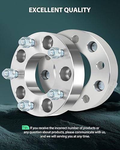 Miniatura 6 de SCITOO 4 adaptadores de rueda de 5 x 135 a 5 x 5.5 pulgadas, orificio de 1.5 pulgadas, pernos de 3.429 in, 14 x 2 5 lengüetas, espaciadores de rueda