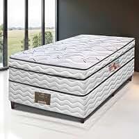 Cama inBox Moderne Cama Box Solteiro Ortopédico, Espuma D45, Branco/Grafite, 188x88x63cm, Pillow Euro Top