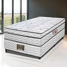 Cama inBox Moderne Cama Box Solteiro Ortopédico, Espuma D45, Branco/Grafite, 188x88x63cm, Pillow Euro Top
