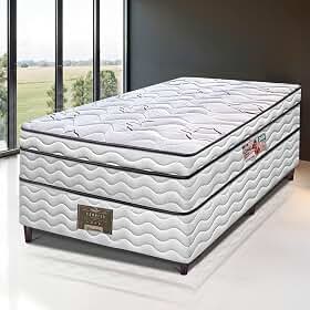 Cama inBox Moderne Cama Box Solteiro Ortopédico, Espuma D45, Branco/Grafite, 188x88x63cm, Pillow Euro Top