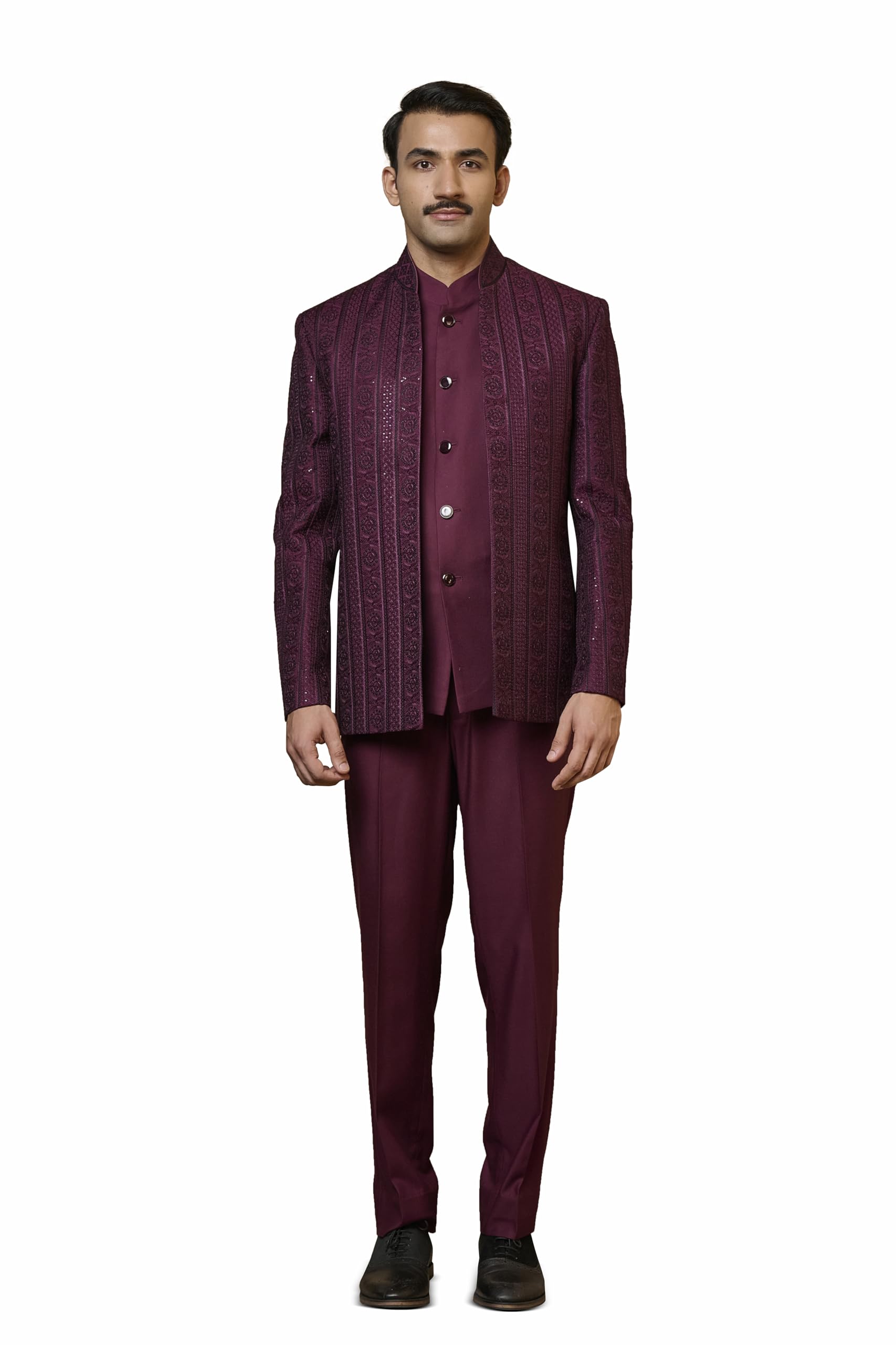 Wine Solid Bandhgala-image-29