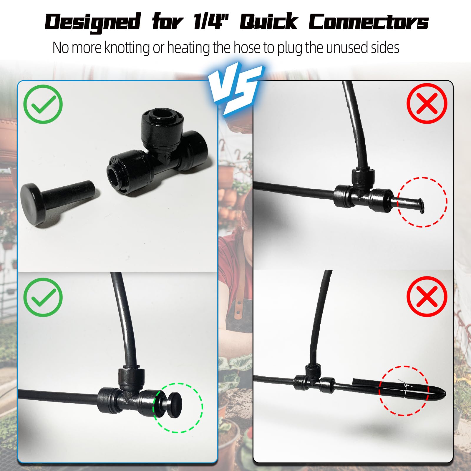 20 Stück Quick-Connect T-Verbinder Für Tropfbewässerung – 6,35 Mm, Für 1/4 Zoll Schläuche, Einfach Stecken