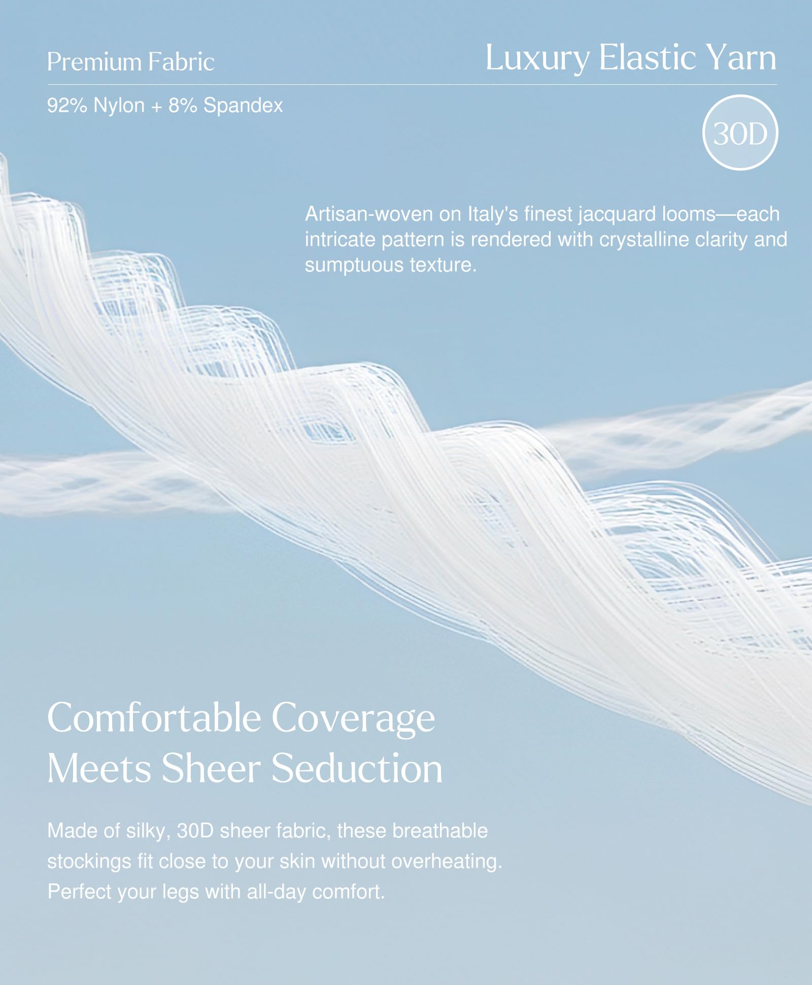 Sheer Tights for Women, Rip Resistant Pantyhose, 30D Control Top Pantyhose, Polka - Dot High Waist Compression Nylons