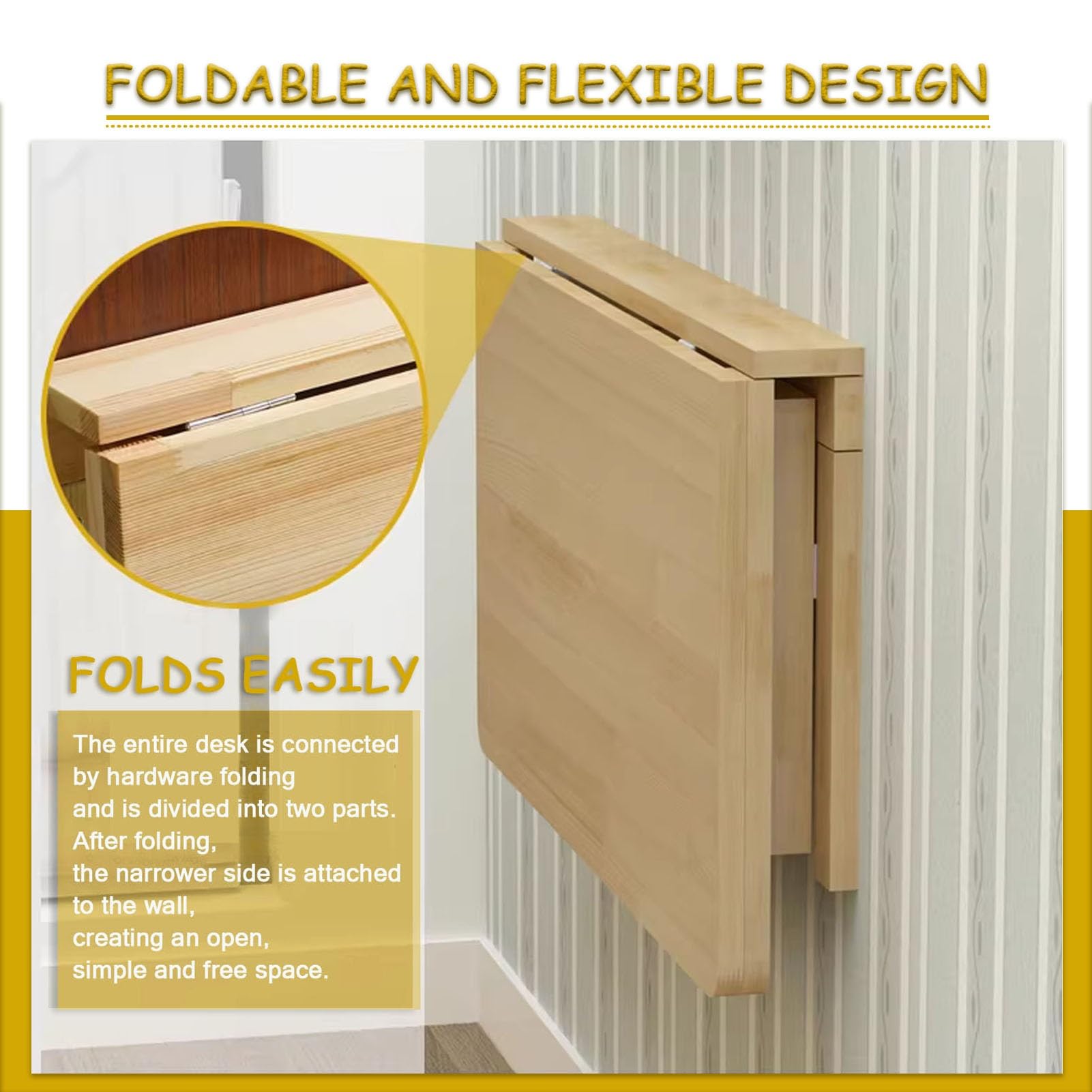 Amazon.com - JCPQDWTD Solid Wood Folding Wall Table for Kitchen