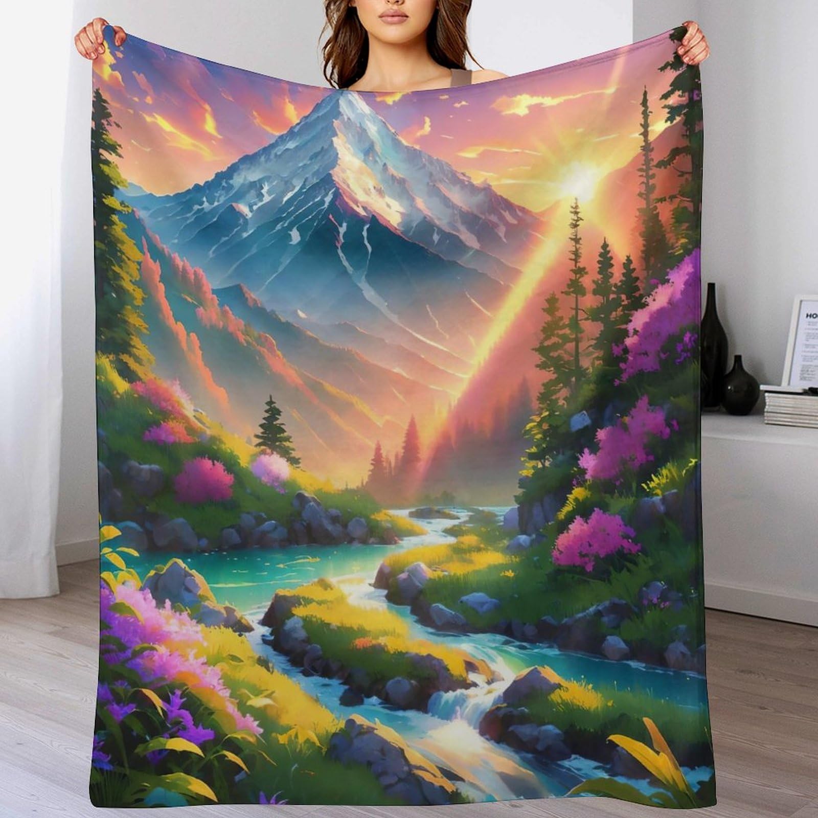 Couverture lit et canapé paysage pour des soirées cocooning réconfortantes