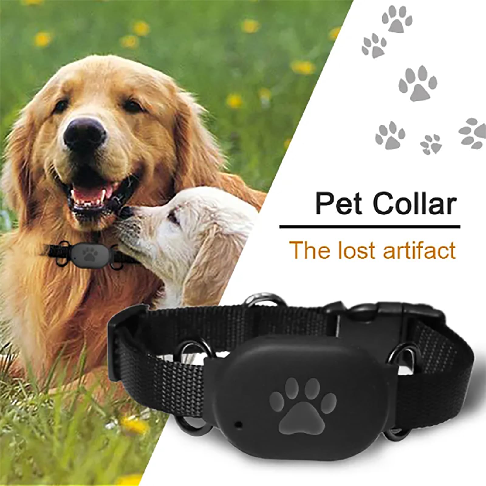 ERICAT Rastreador De Mascotas, Localizador De Mascotas con Collar, Diseño a Prueba De Agua Y Polvo, Ubicación GPS Precisa, Distancia Inalámbrica De 10 M, Búsqueda con, para Niños, Mascotas, Equipaje