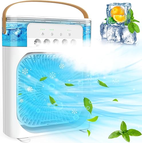 Aire acondicionado portátil  Pequeño enfriador de aire personal silencioso portátil de CA, mini ventilador de escritorio alimentado por USB,